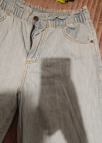 açık mavi Bol Kesim Midi Kadın Kot Pantolon ince yazlık - Görsel 3