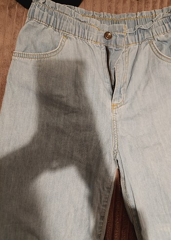 açık mavi Bol Kesim Midi Kadın Kot Pantolon ince yazlık - Görsel 2