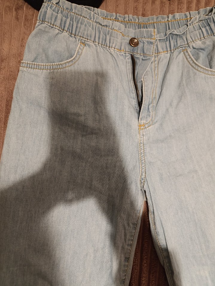 açık mavi Bol Kesim Midi Kadın Kot Pantolon ince yazlık - Görsel 2