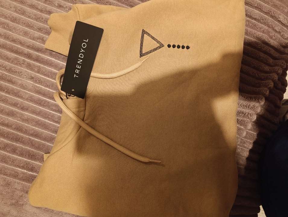 Etiketli kadın sweatshirt kapşonlu - Görsel 3