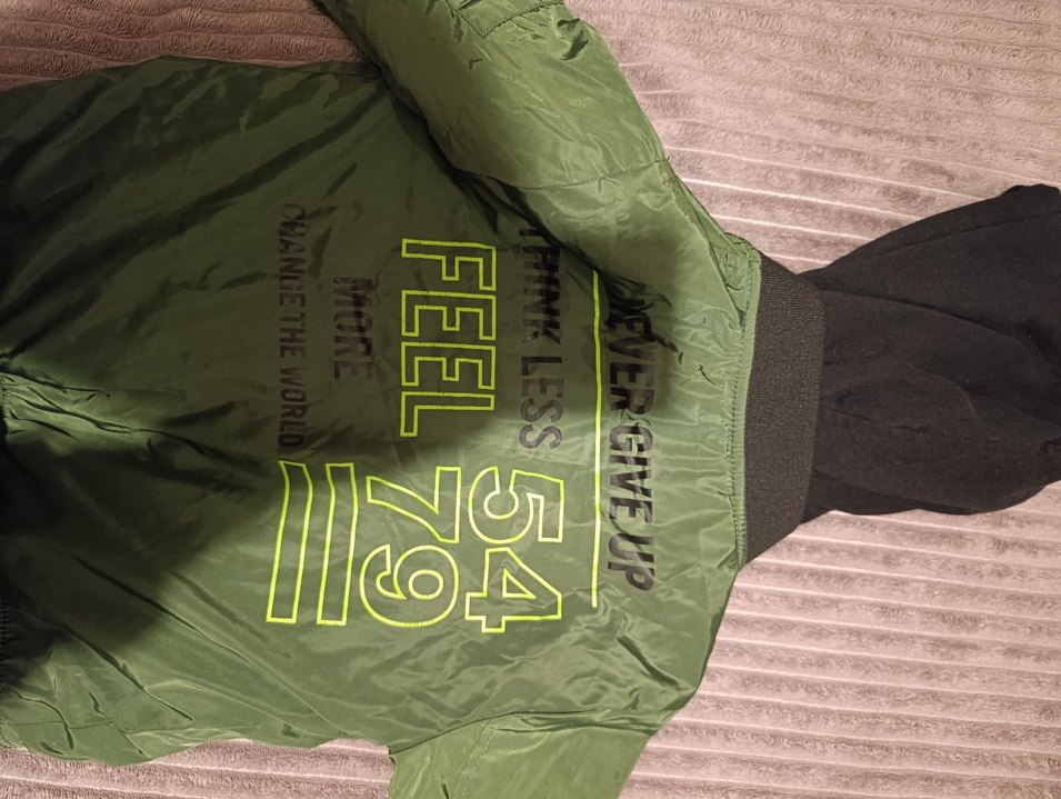 Erkek Çocuk Haki Fermuarlı Kapüşonlu Mont - Görsel 4