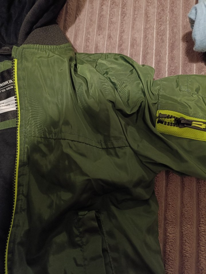 Erkek Çocuk Haki Fermuarlı Kapüşonlu Mont - Görsel 5