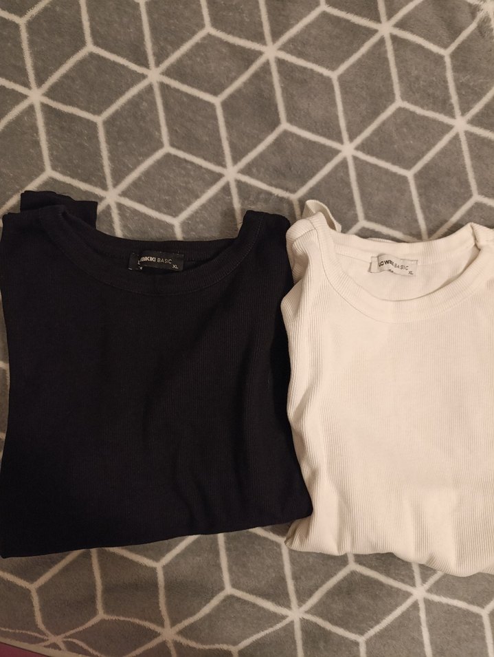 kadın Beyaz ve Siyah triko body - Görsel 4