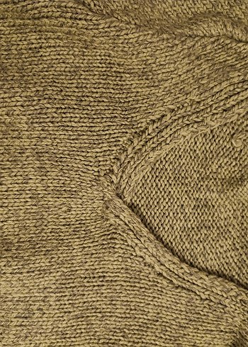 Gri V Yaka Kadın Örgü Yün Kazak - Görsel 2