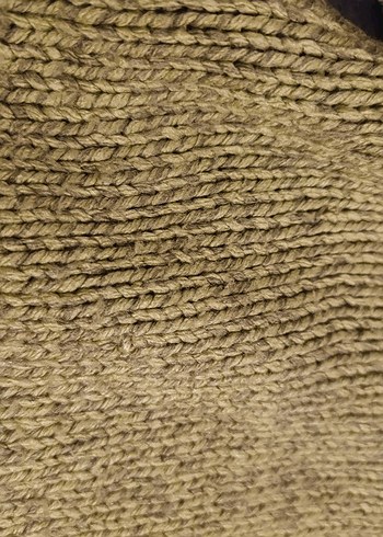 Gri V Yaka Kadın Örgü Yün Kazak - Görsel 3