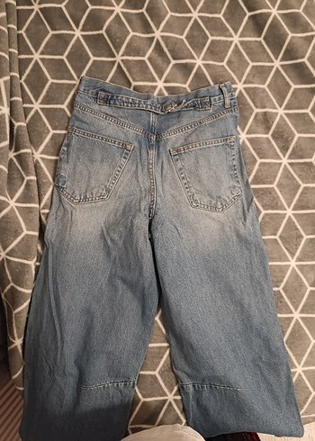 Kadın Geniş Kesim baggy Mavi Kot Pantolon - Görsel 4