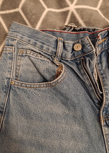 Kadın Geniş Kesim baggy Mavi Kot Pantolon - Görsel 2