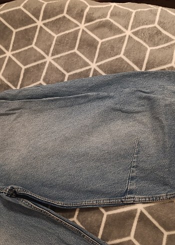 Kadın Geniş Kesim baggy Mavi Kot Pantolon - Görsel 3