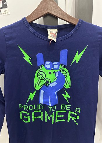 Erkek Çocuk Mavi Uzun Kollu Baskılı Sweatshirt - Görsel 4