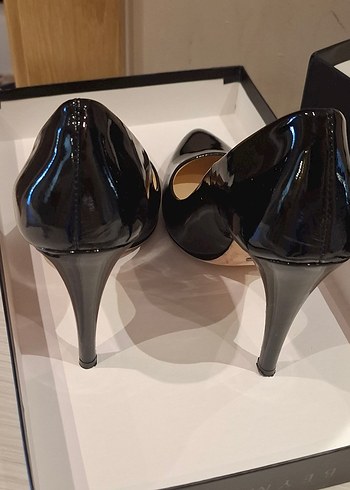 Siyah Rugan Stiletto Kadın Ofis Ayakkabısı - Görsel 4