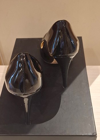 Siyah Rugan Stiletto Kadın Ofis Ayakkabısı - Görsel 6