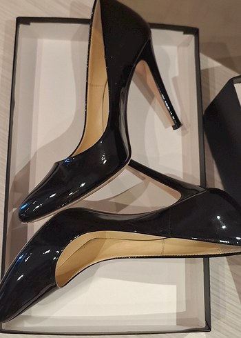 Siyah Rugan Stiletto Kadın Ofis Ayakkabısı - Görsel 3