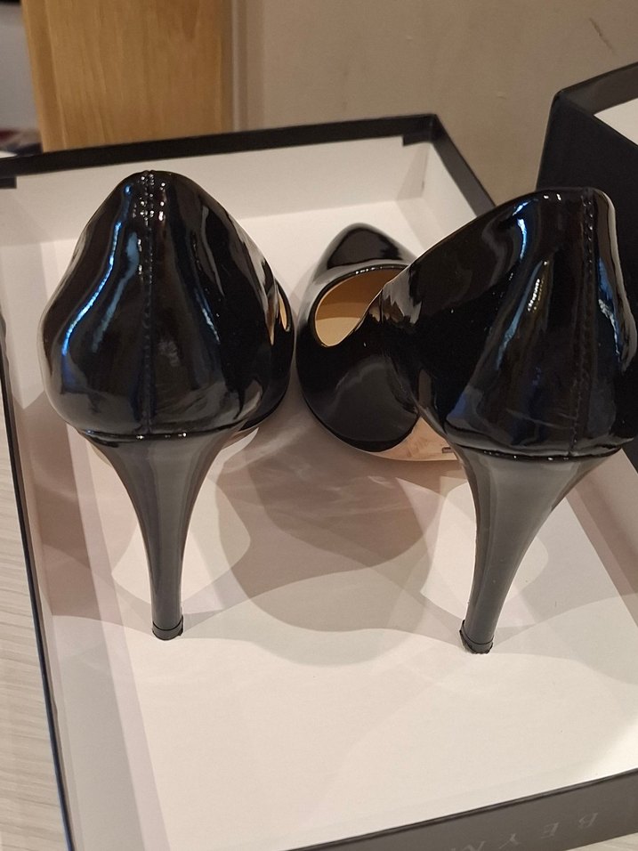 Siyah Rugan Stiletto Kadın Ofis Ayakkabısı - Görsel 4