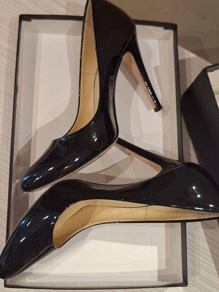 Siyah Rugan Stiletto Kadın Ofis Ayakkabısı - Görsel 3