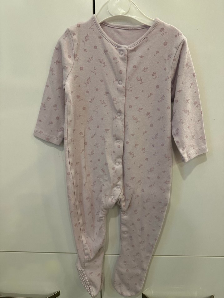 Çiçek Desenli Beyaz Bebek Kız Tulum - Görsel 3