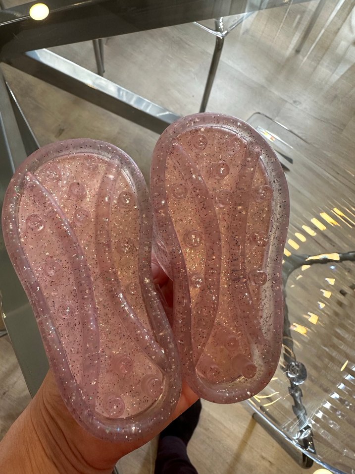 Kız Çocuk Pembe Çiçekli Tokalı Terlik - Görsel 3