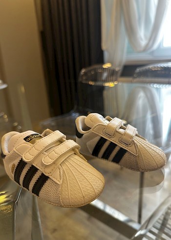 Çocuk Beyaz Adidas Cırt Cırtlı Spor Ayakkabı panduf - Görsel 2