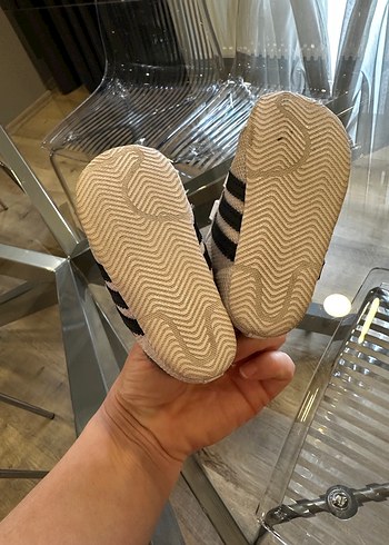 Çocuk Beyaz Adidas Cırt Cırtlı Spor Ayakkabı panduf - Görsel 3