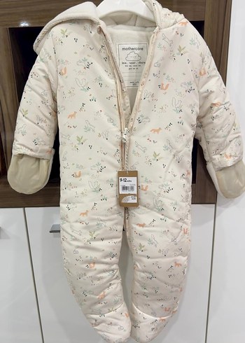 Kız Bebek Beyaz Desenli Kürklü Tulumu - Görsel 2