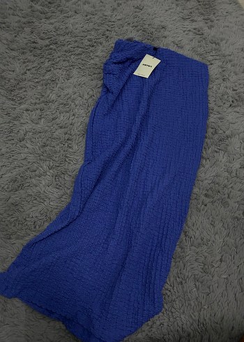 Kadın Mavi Keten etek - Görsel 2