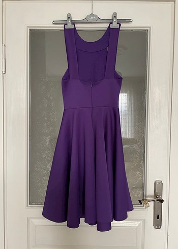 Mor Straplez Midi Elbise - Görsel 2