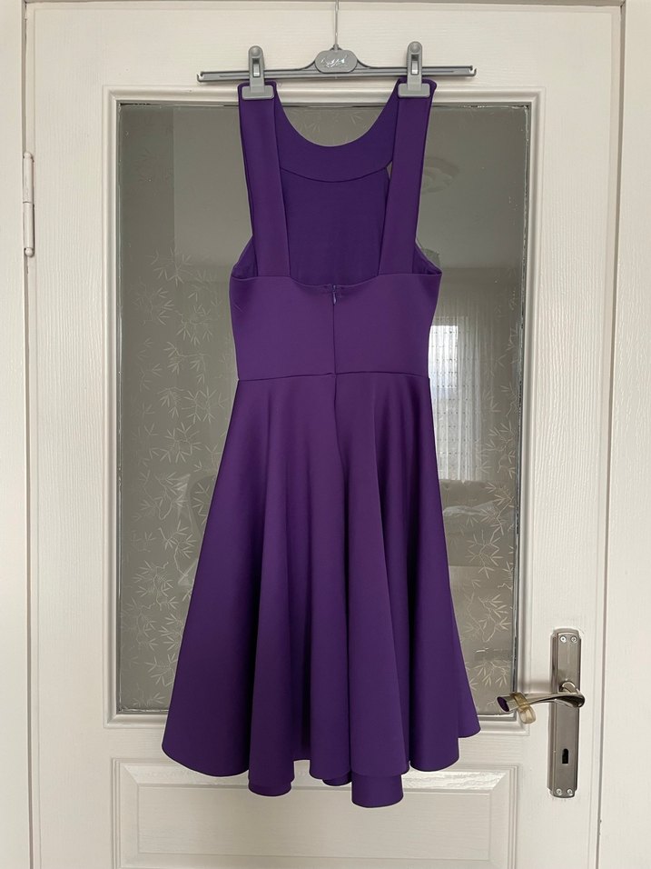 Mor Straplez Midi Elbise - Görsel 2