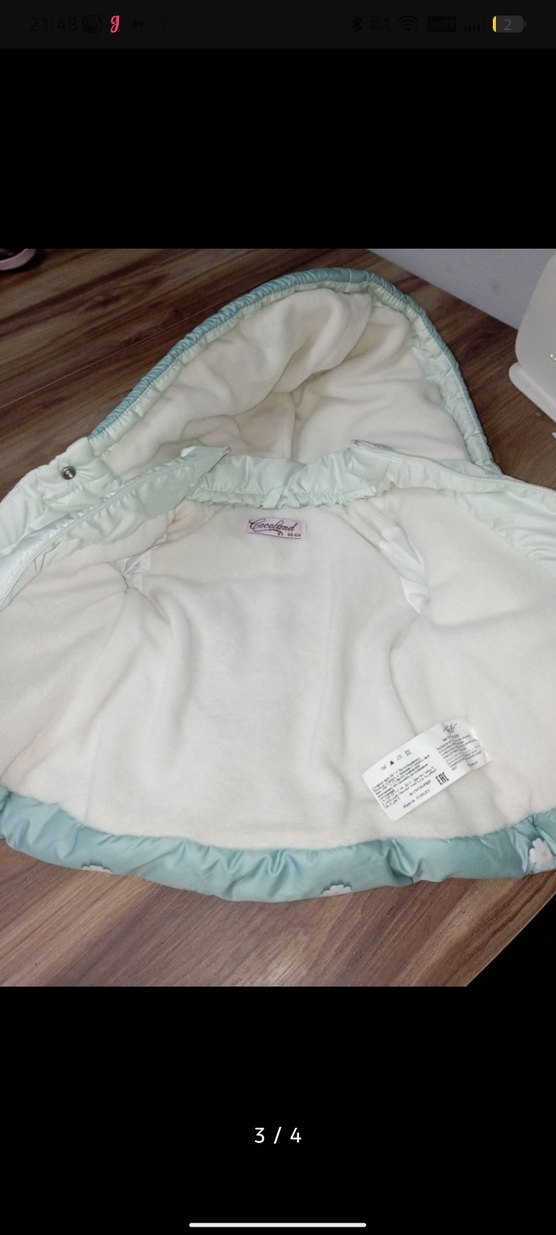 Kız Bebek Kapüşonlu Beyaz Kürklü mont - Görsel 4