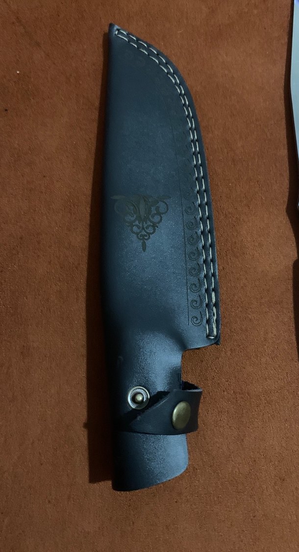 Siyah Saplı Keskin Bıçak ve Deri Kılıfı - Görsel 2