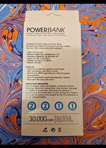 30.000mAh Beyaz Powerbank - Görsel 2