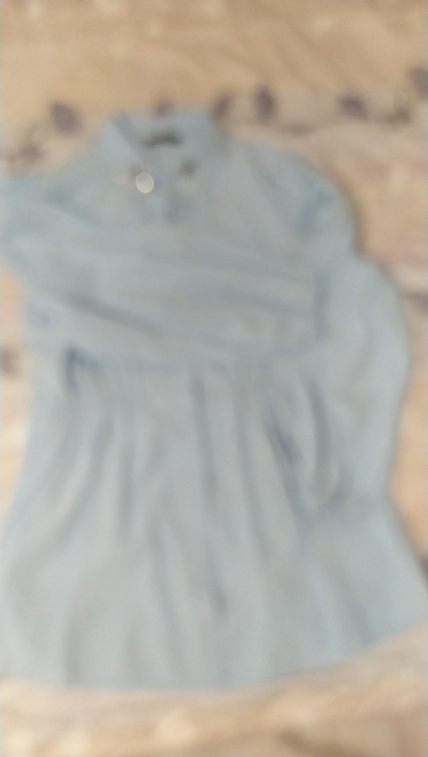 Mavi Pamuklu  Düğmeli, Uzun Kollutunik - Görsel 4