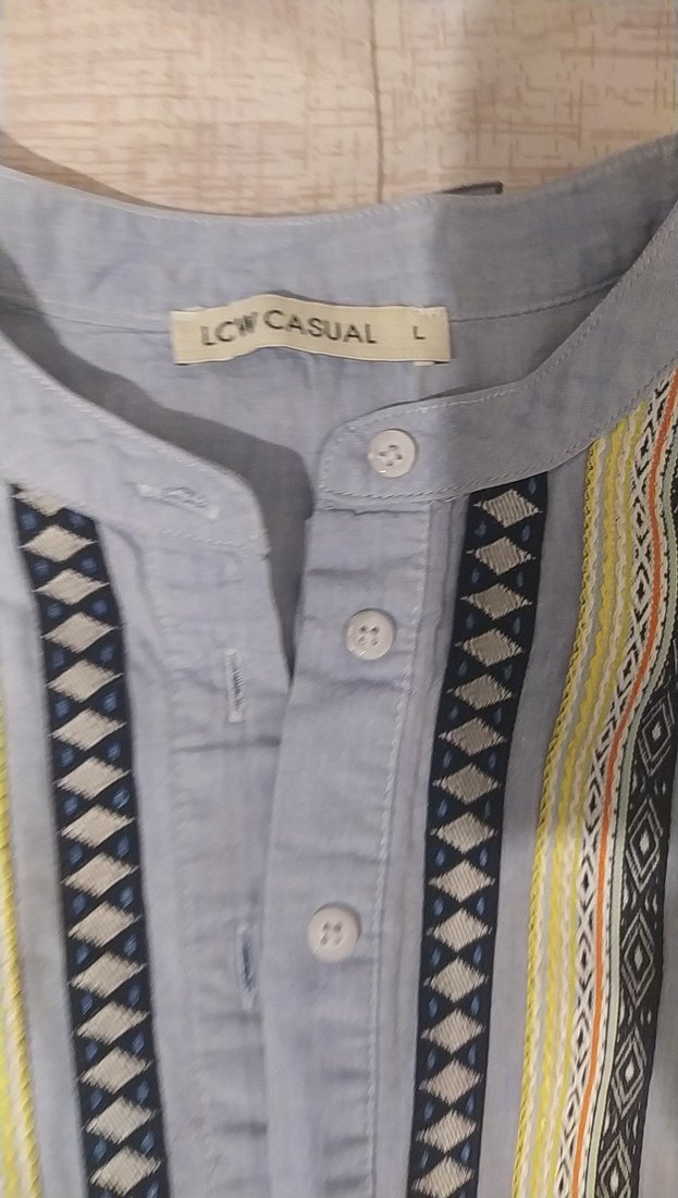 Gri Nakışlı Uzun Kollu Bohem Kadın Gömlek - Görsel 5