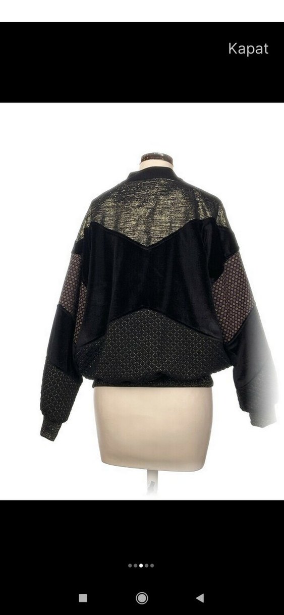 Örgü Detaylı Siyah Kadın Midi Ceket - Görsel 2