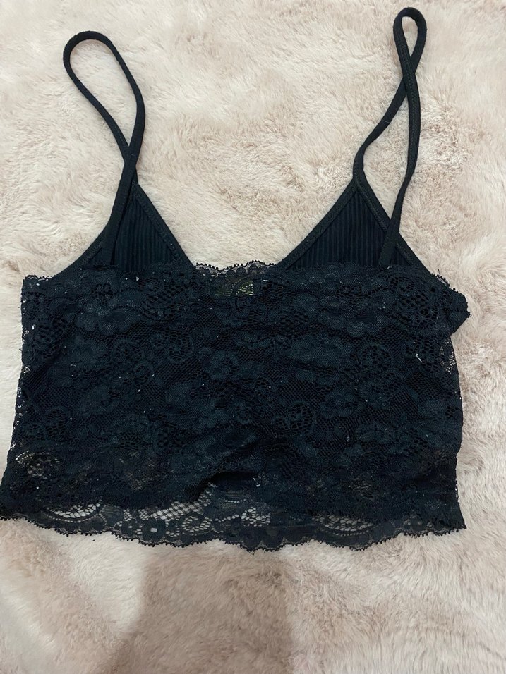 Siyah Dantel Detaylı crop - Görsel 2