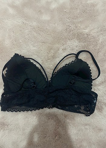 Dantel detaylı siyah Bralet - Görsel 2