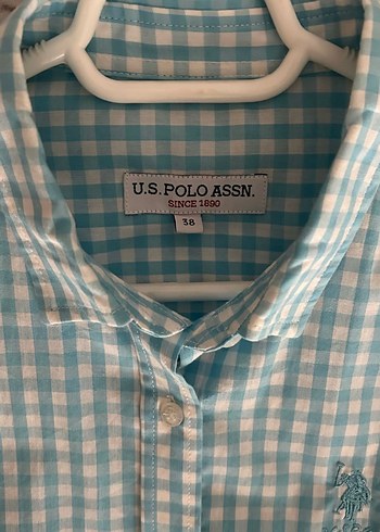 U.S Polo orjinal Mavi Pamuklu Uzun Kollu Kadın Gömlek - Görsel 2
