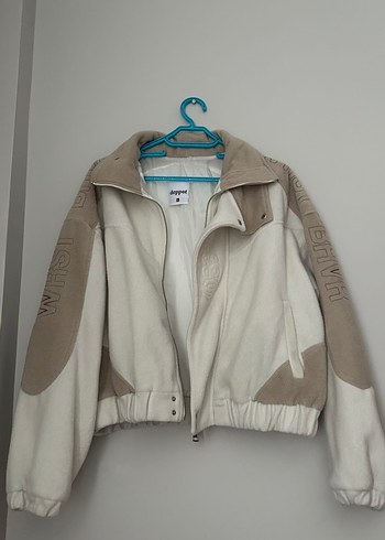 Bej Yüksek Yaka Kadın Ceket - Görsel 2