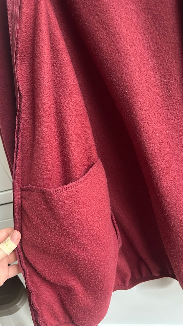 Bordo Fermuarlı kadın Polar Sweatshirt - Görsel 4