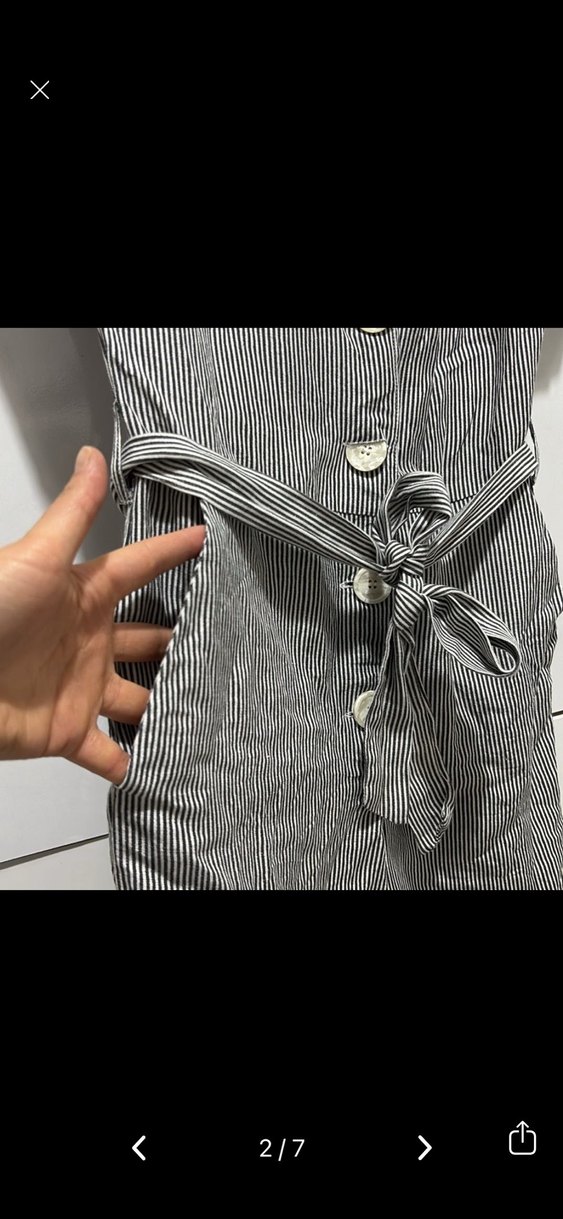 Gri Kemerli Kolsuz Mini Tulum - Görsel 2