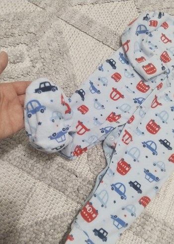 Gri Desenli Erkek Bebek Triko Tulum - Görsel 7