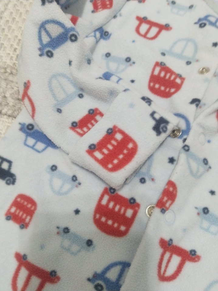 Gri Desenli Erkek Bebek Triko Tulum - Görsel 5