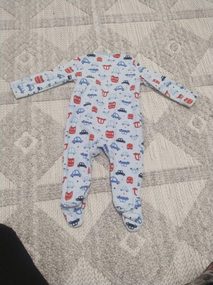 Gri Desenli Erkek Bebek Triko Tulum - Görsel 2