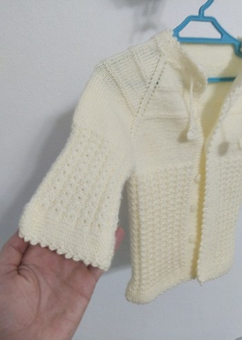 Kız Çocuk Beyaz Örgü Hırka - Görsel 2