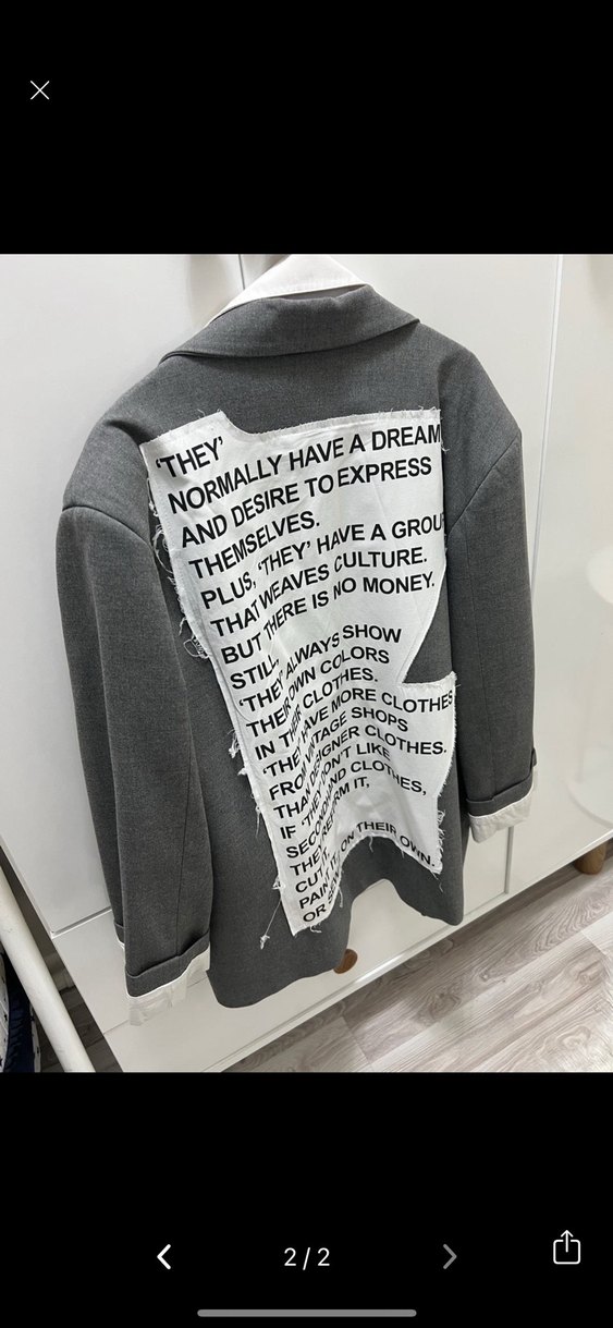 Gri Kadın Keten Blazer Ceket - Görsel 2