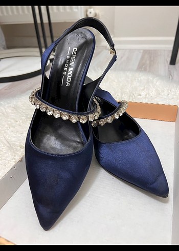 Kadın Lacivert Stiletto Tokalı Abiye Ayakkabı - Görsel 2