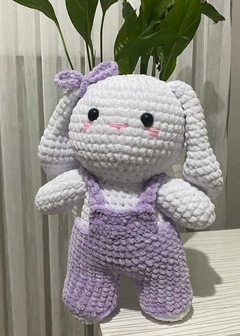 Mor Pastel Peluş Tavşan Oyuncak - Görsel 3