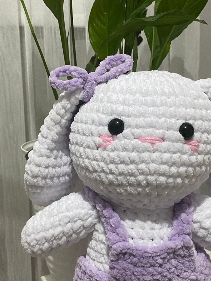 Mor Pastel Peluş Tavşan Oyuncak - Görsel 2