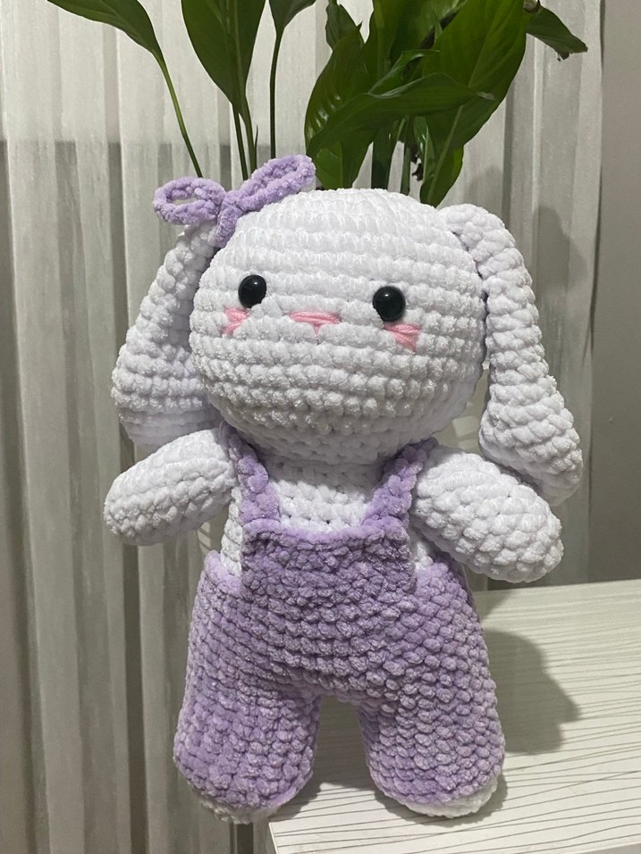 Mor Pastel Peluş Tavşan Oyuncak - Görsel 3