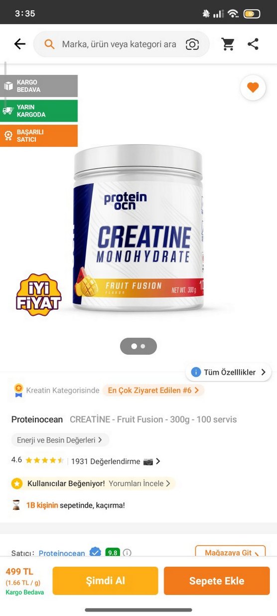 Protein OCN Kreatin Monohidrat Fruit Fusion 300g - Görsel 2