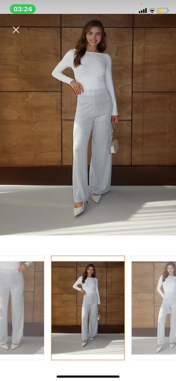 Gri Midi Kadın Kumaş Pantolon - Görsel 2