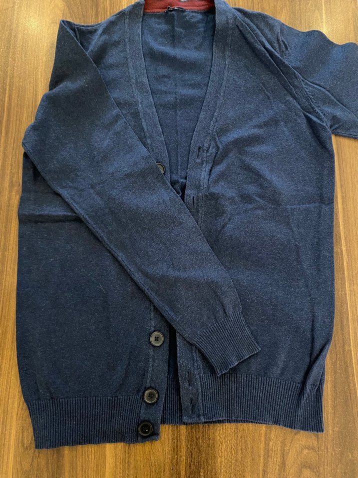 Lacivert Düğmeli Kısa Kollu Hırka - Görsel 2